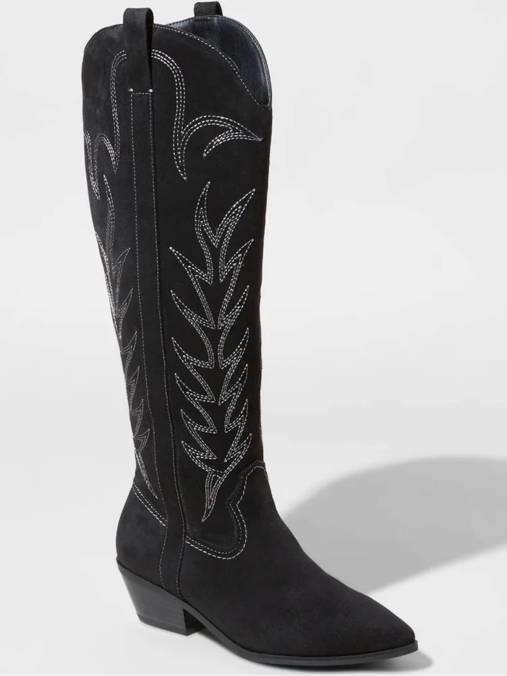 NEW Universal Thread Sommers Women's Black Faux Suede Western Knee Boots 9.5 WC